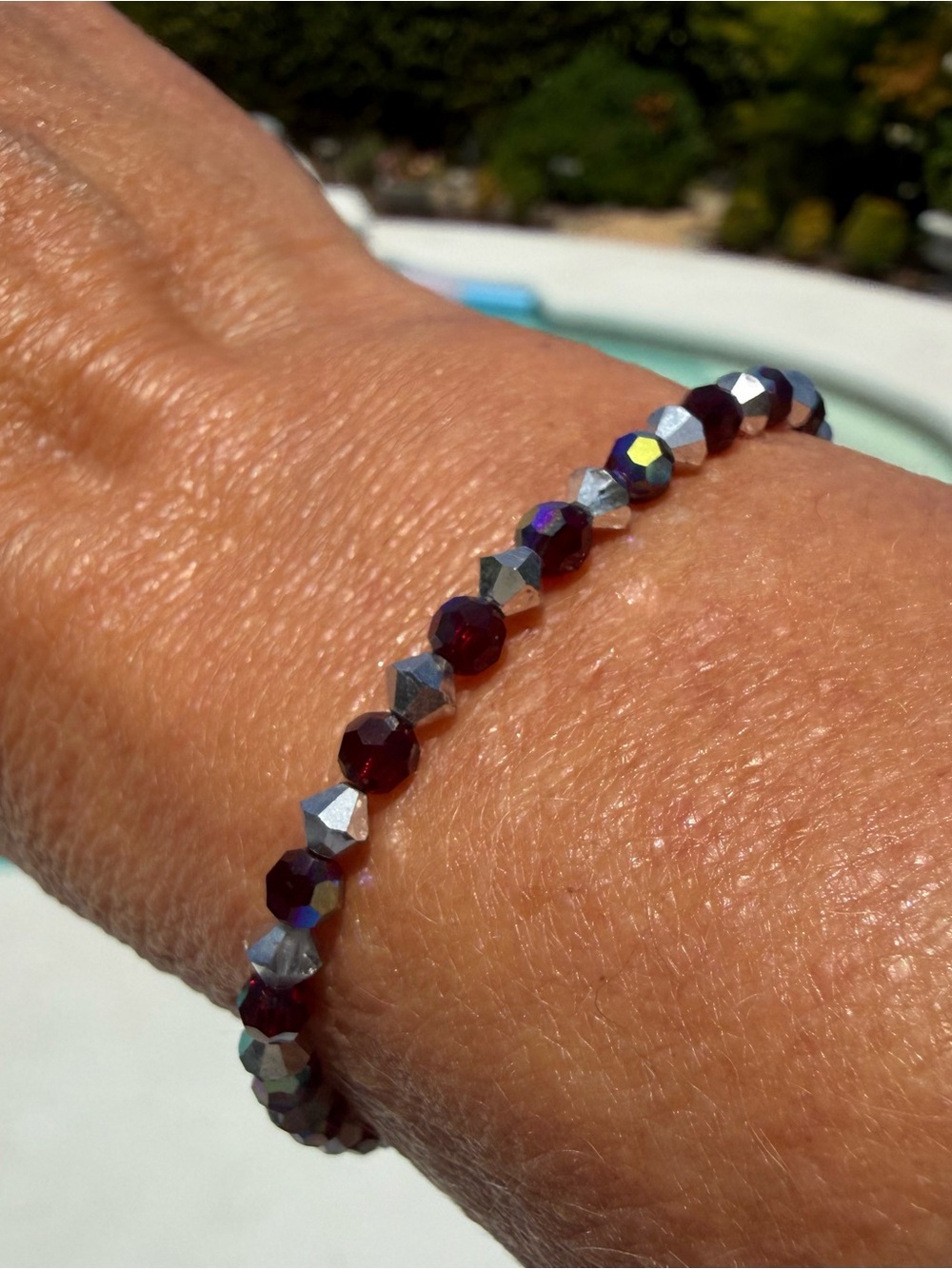 Swarovski Style Crystal Stretch Bracelet Multicolor Faceted Beads